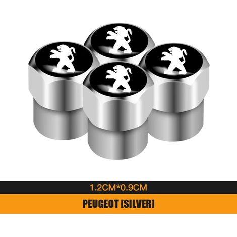 (B Argent) 4 bouchons de valve de pneu en métal pour Peugeot 206 207 208 307 308 3008 407 508 5008 2008 106 107 205 301 4008 (1/5)