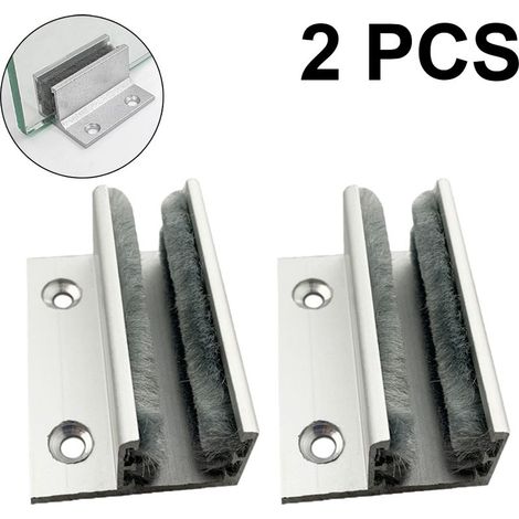 Glasschiebetürstütze - Aluminium - 40 x 60 x 26 mm - Glasstärke 10-12 mm - 2 Stück (1/5)