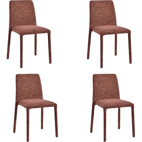 Lot de 4 chaises empilables confortables en tissu bordeau OTTO Casita (1/2)