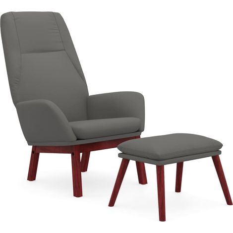 Maison Exclusive - Relaxsessel mit Hocker Hellgrau Stoff (1/5)