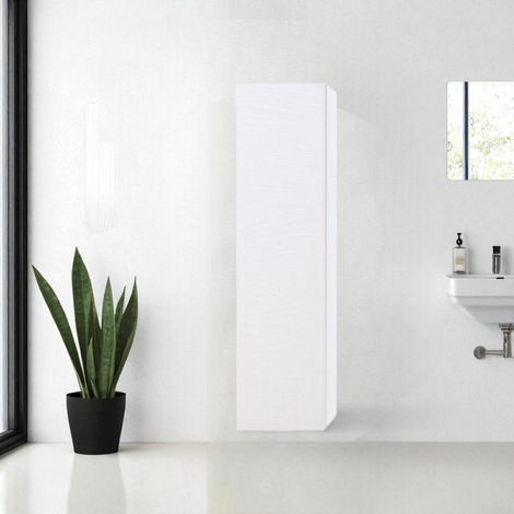 Colonna sospesa H160 con 1 anta reversibile Bianco Frassino