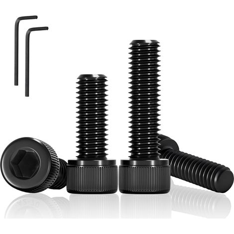 150 Pièce M4x10mm Vis Cylindrique à six Pans Creux DIN 912 / ISO 4762, Boulons Vis à Tête Cylindrique à Hexagone Interne Filetage Complet en Acier au Carbone (Noir) pour Machines Auto (1/5)