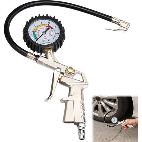Manometre Pression Pneu, Jauges de Pression Des Pneus, Numérique Manomètre, Pistolet de Gonflage Manomètre, Testeur de Pression Des Pneus, Gonflage Pneu Voiture Avec Ecran LCD pour Voitures Motos (1/5)