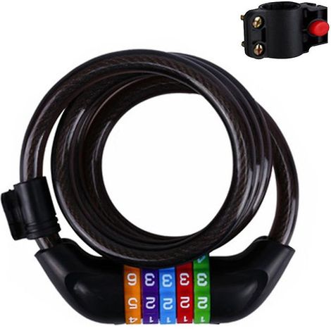 Antivol pour vélo, câble antivol pour vélo avec combinaison de sécurité réinitialisable enroulée de 1,2 m (1/3)