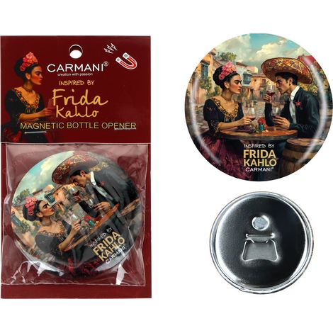 Carmani, abridor de botellas con imán, inspirado en la obra de Frida Kahlo. (1/4)
