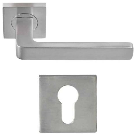 Paket Griff und Türrosette Aluminium - Soho - Vernickeltes Finish