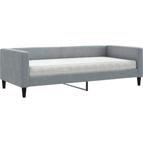 Maison Exclusive - Divano Letto con Materasso Grigio Chiaro 90x190 cm in Tessuto (1/5)