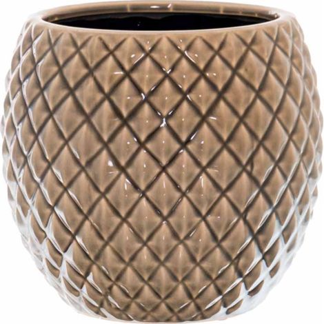 Seville Collection Diamond Planter - Ceramic - L19 x W19 x H20 cm - Grey