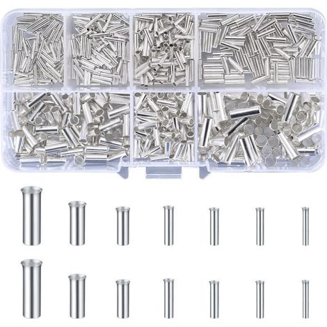 Connecteurs Électriques Non Isolés à Sertir – Kit de 600 Cosses pour Câbles de 0,5 à 6,0 mm² – Terminaux Bout à Bout pour Installation Électrique (1/5)