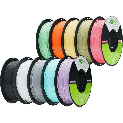 Filamento para impresora 3D, 1,75 mm de diámetro, material ecológico, 10 kg, colores surtidos. (1/2)