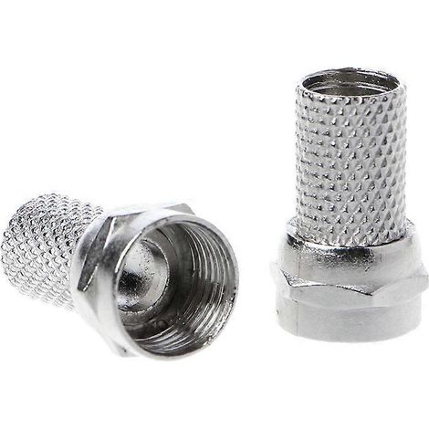 Lot de 10 connecteurs 75-5 F à visser pour câble coaxial RG6 d'antenne TV satellite. (1/4)