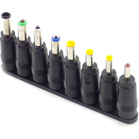Adaptateur universel pour prise CC 5,5 x 2,1 mm vers 8 fiches pour ordinateur portable