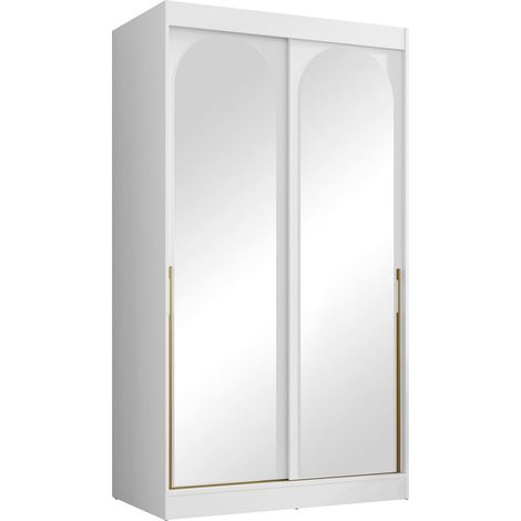 Armario Toledo 130, Blanco, 216x120x65cm, Puertas de armario: Correderas, Número de estantes: 0