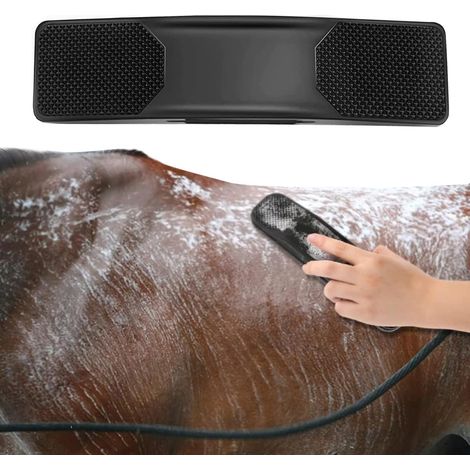 Rubber Horse Brush, 6 in 1 Horse Grooming Brush, for Removing Lost Hair from Horses Horse Cleaning Brush, Horse Massage Brush, Black