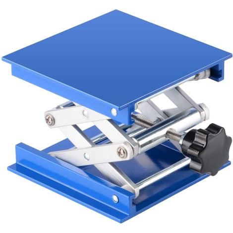Laboratory Jack Scissor Platform Anodized Aluminium 100 x 100 mm for Laboratory Stand with 5 kg Weight 45 to 140 mm