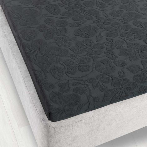 Sábana bajera ajustable de felpa Tulipan 150x205 zwoltex grafito grueso (1/3)