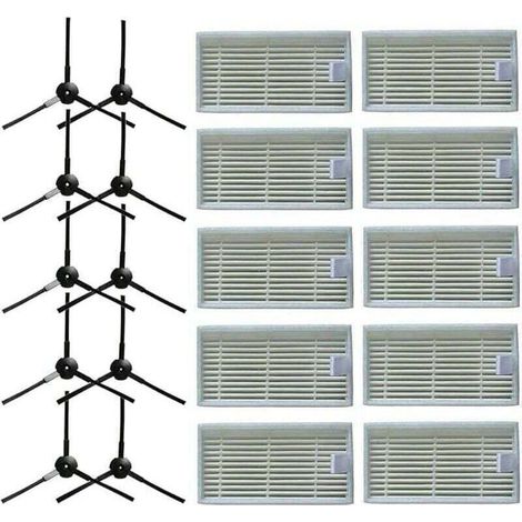 10 brosses latérales + 10 filtres HEPA pour, XU,aspirateur robotique Lidl SilverCrest SSR 3000 A1 (1/4)