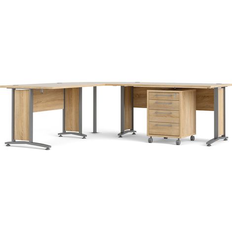 Prisme Eckschreibtisch 304 mit Rollcontainer Eiche Dekor (1/5)