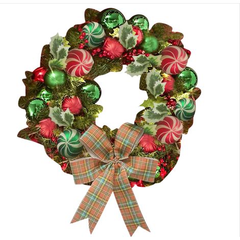 Couronne lumineuse à LED pour Noël rideau de porte vacances décoration la maison suspension (1/5)