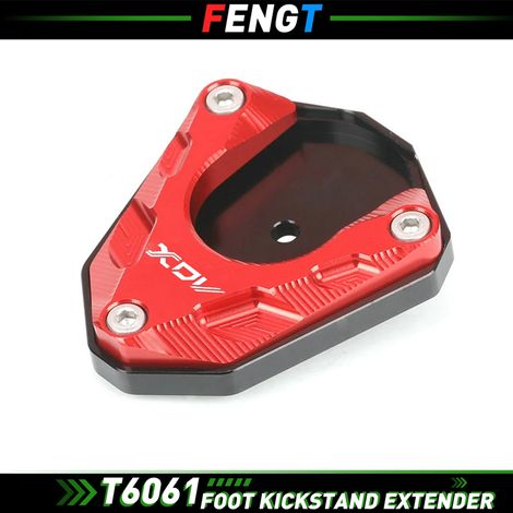 (ROUGE) Compatible avec WMoto XDV 250i, XDV250si, XDV300i et LONGJIA XDV250/300 : rehausseur de béquille latérale, support et extension de support maxpower (1/4)