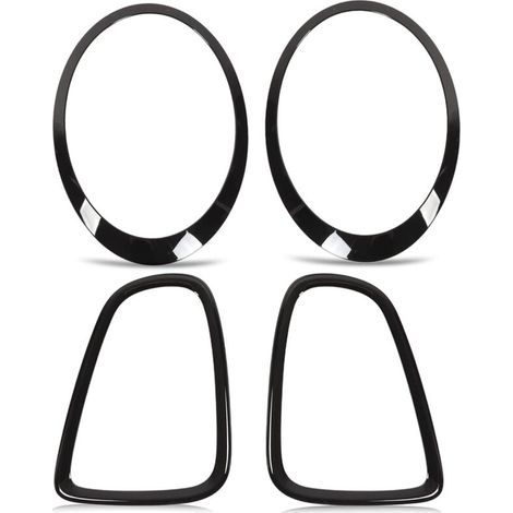 2 Frontscheinwerfer und 2 Rückscheinwerfer, Schutzblenden für Rücklichtrahmen, glänzend schwarz, Ersatzteil für Mini R56 R57 R58 R59 S JCW 2007-2015 (1/5)