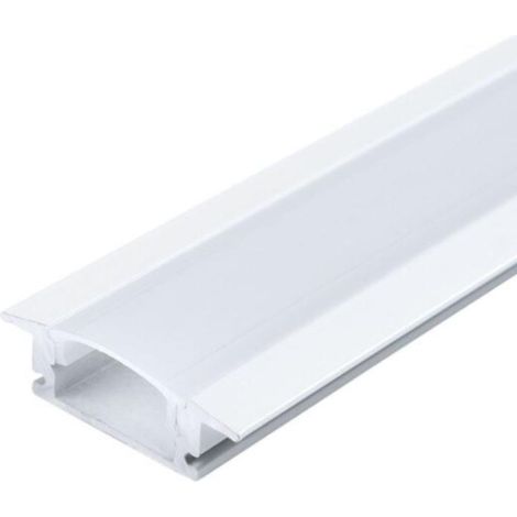 Optonica – Profilé aluminium encastrable 2m – Couvercle blanc opaque – Protection contre humidité et poussière – Pour rubans LED 12V et 24V
