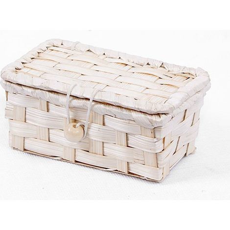 Scatola in rattan naturale, 12x7x6 cm (kit da 10)