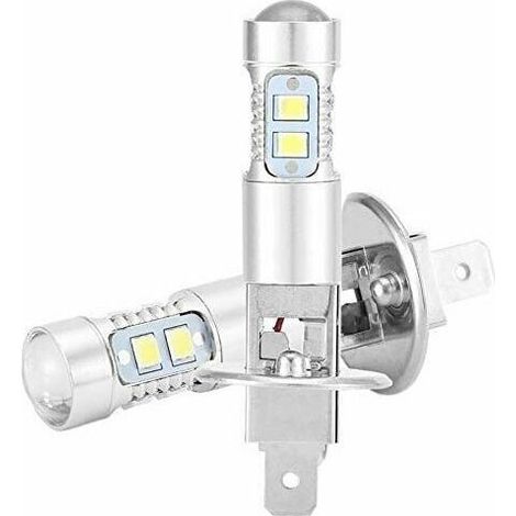 Ampoule Led H1 100w, Ampoules De Phare Feu De Brouillard 360 Degrés Phare Ampoule Led 2pcs H1 6000k Super Blanc 100w Led Kit Ampoules Phares H1 Led Voiture Luces Leds H1 h1 100w (1/4)