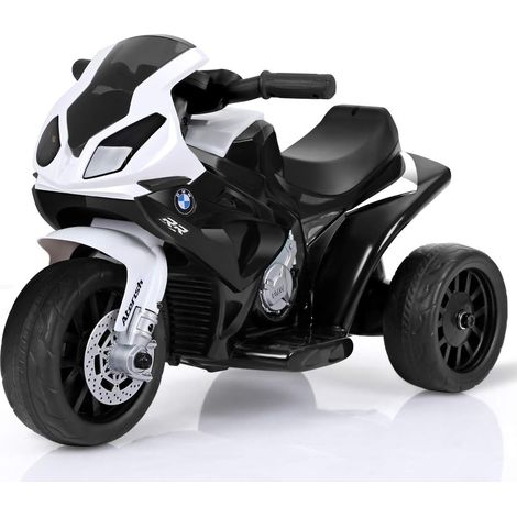GOPLUS 6V Moto Electrique pour Enfants,Moto Police Enfants avec 3 Roues Equitation,Effets musicaux et Lumineux,Moto Vehicule, Jouet Ideal pour Les Enfants 66x37x44CM (Noir) (1/5)