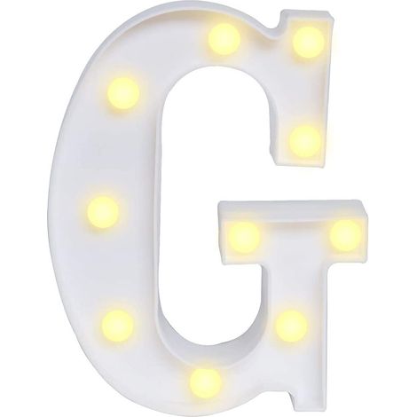 Lettere luminose a led alfabeto G luminoso per decorazione casa compleanni nozze festa bar eventi luce calda (1/5)