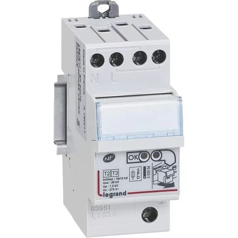 LEGRAND LEG03951 BLITZABLEITER SCHUTZ TEILNEHMERPLATINE SCHUTZ G TYP 2 2P (1/2)