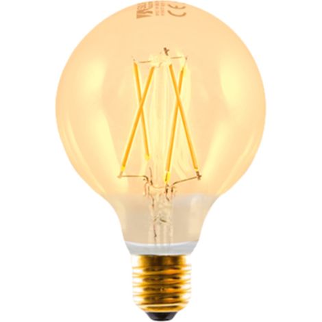 LED-Glühbirne silver elektronischer Glühfaden edison globe 3w=25w - e27 - 2.200k - 320º - 330 lm - extra warmes Licht - a++