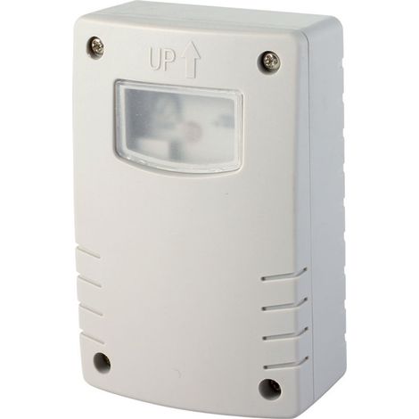 Interrupteur crépusculaire extérieur 10A – Automatisation éclairage – Seuil réglable 3 à 500 lux – Minuterie 1 à 9 heures – IP 44 – Bravo (1/2)