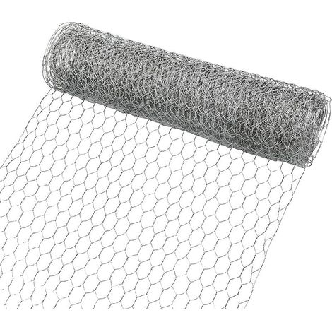 Grillage de Poule galvanisé Hexagonal 400 mm x 5 m pour projets d'artisanat, Jardinage, décoration d'intérieur (1/5)