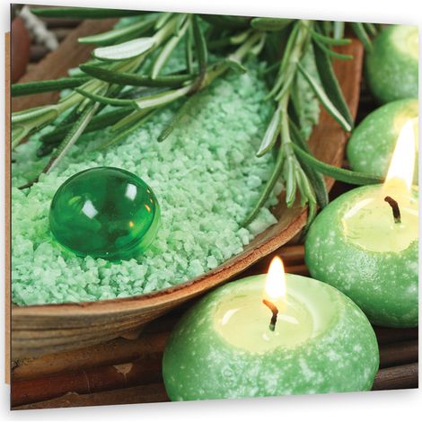 Quadro deco panel, Candele spa turchesi - 30x30 (1/5)