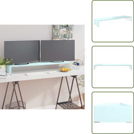 Meuble TV/Support pour moniteur 110x30x13 cm verre vert - Meubles Tv - Support Tv - Stand Tv - Meuble Tv En Verre - Support Ecran (1/5)