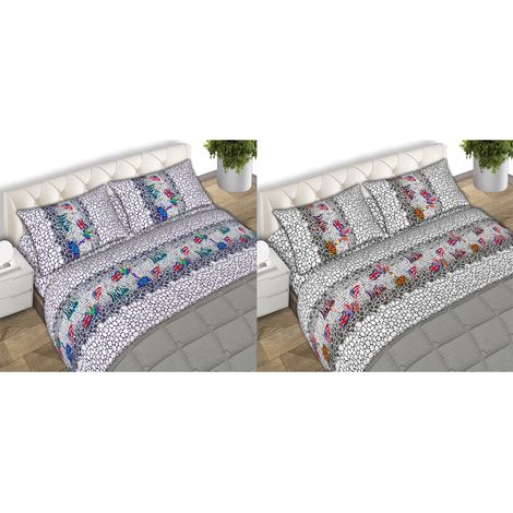 Completo Lenzuola Letto Matrimoniale 100% Cotone Made Italy Dis. Street Art CN, misura2 PiazzecoloreGrigio (1/4)