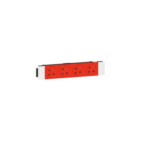 prise de courant - 4 x 2p+t - détrompage - clippage direct - surface - legrand 077124l (1/3)