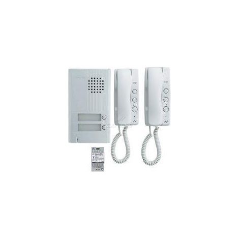 Aiphone – Kit audio interphone 2 combinés – Platine alu saillie 2 BP – Alimentation 2 fils – Gâche électrique – KITDA2 (1/3)