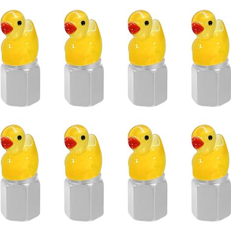 Lot de 8 Bouchons de Valve de Pneu en Forme de Canard, intéressants et Pratiques, Forme Canards Mignon, pour Les Voitures, Motos, camions et vélos (1/5)