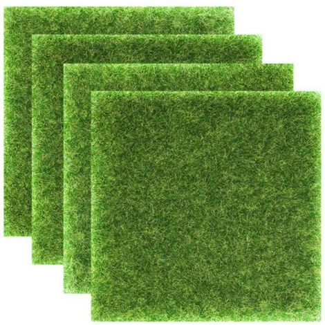 4 Pièces Décoration De Mousse Simulée Herbe De Plein Air Artificiel Faux Synthétique Décoration De Mini Maison De Jardin Ornement Miniature Vert