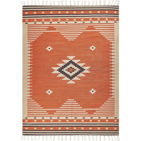 Teppich GAVAR Orange 160 x 230 cm Baumwolle Kelim