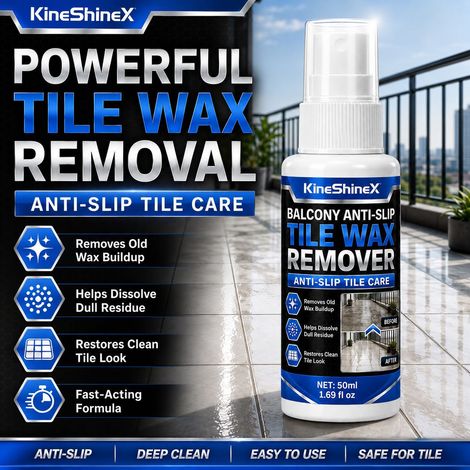 KineShineX Balcony Anti-Slip Tile Wax Remover - Removes Old Wax Layer and Dull Residue to Restore Tiles (1/4)