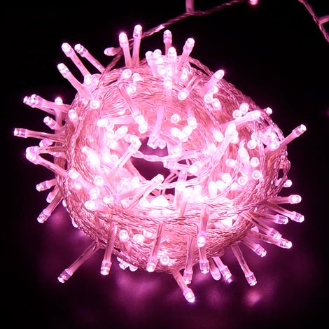 Catena Luminosa di Natale a 500 LED con 8 giochi di Luce per uso Interno/Esterno (Luce Rosa) (1/3)