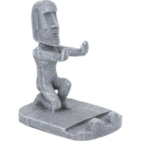 Support de téléphone de bureau créatif, support de téléphone en forme de statue de pierre, support de téléphone décoratif (1/5)