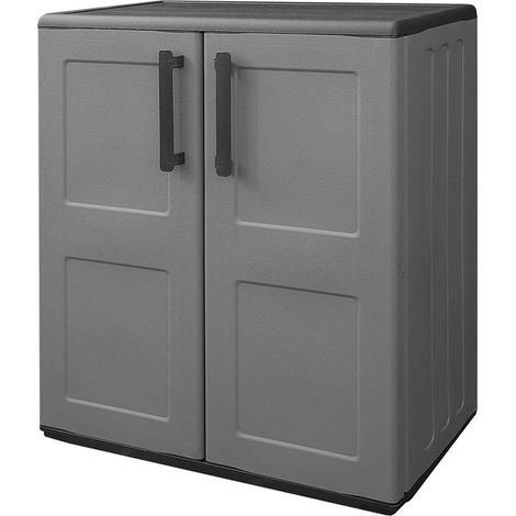 Armario Resina Bajo 68x37x84 cm. Color gris oscuro.