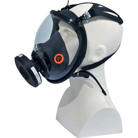 Maschera intera di protezione respiratoria a visione panoramica regolabile Delta Plus Serie M9300 Strap Galaxy Nero Unico