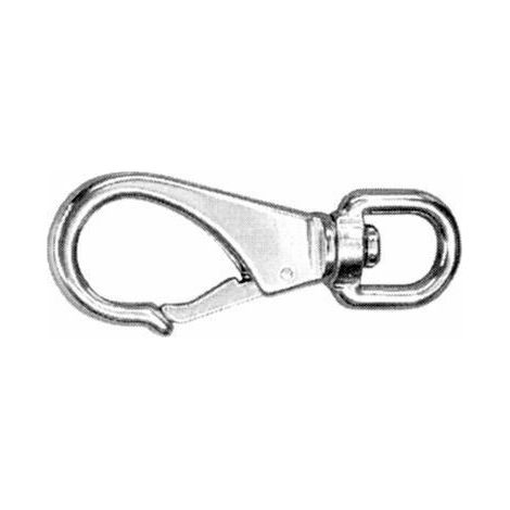 Mousqueton à émerillon inox A4 - Longueur: 113