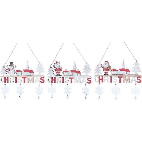 Weihnachtsschmuck aus Holz zum Aufhängen, mit Weihnachtsmannmotiv, für Zuhause und den Weihnachtsbaum.
