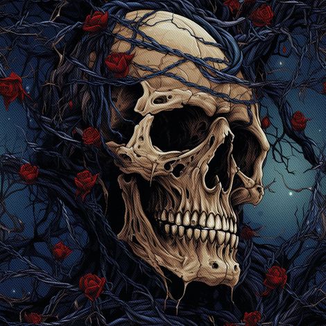 Tela decorativa para exteriores Oxford - Motivo de calavera I DX4330 (1/5)